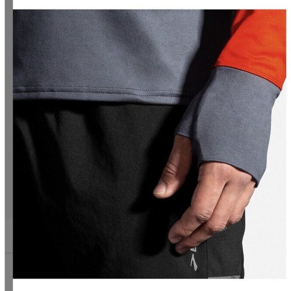Brooks NWT Mens Running Athletic Dash Jacket 1/2 Zip Asphalt Size Small … - Picture 5 of 12